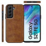 Pu Leather Case For Samsung S21 Fe (Brown)