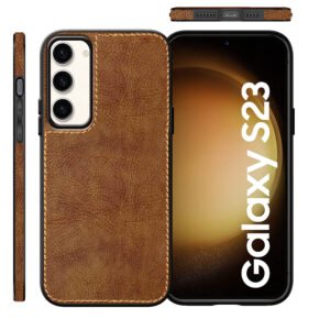 Pu Leather Case For Samsung S23 (Brown)